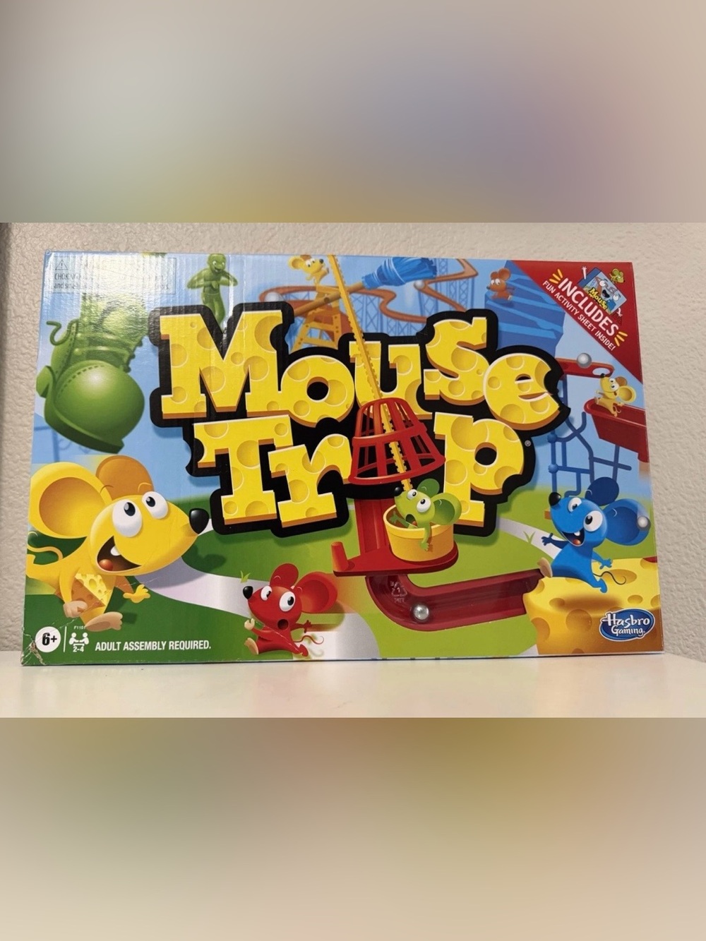 Hasbro Classic Mouse Trap Game - Bright Yellow, Red & Blue Box Art